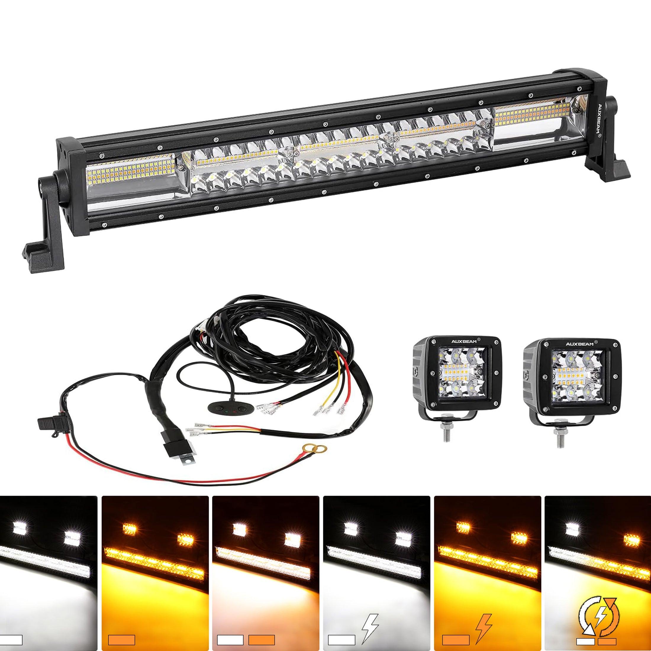 Auxbeam 6 Modes Series LED Light Bar – 4", 12", White & Amber