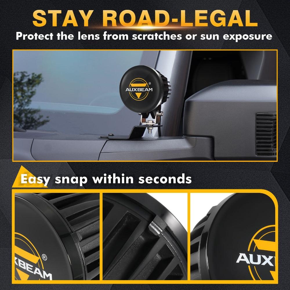 Auxbeam 4" Round LED Pod Light Covers – Black