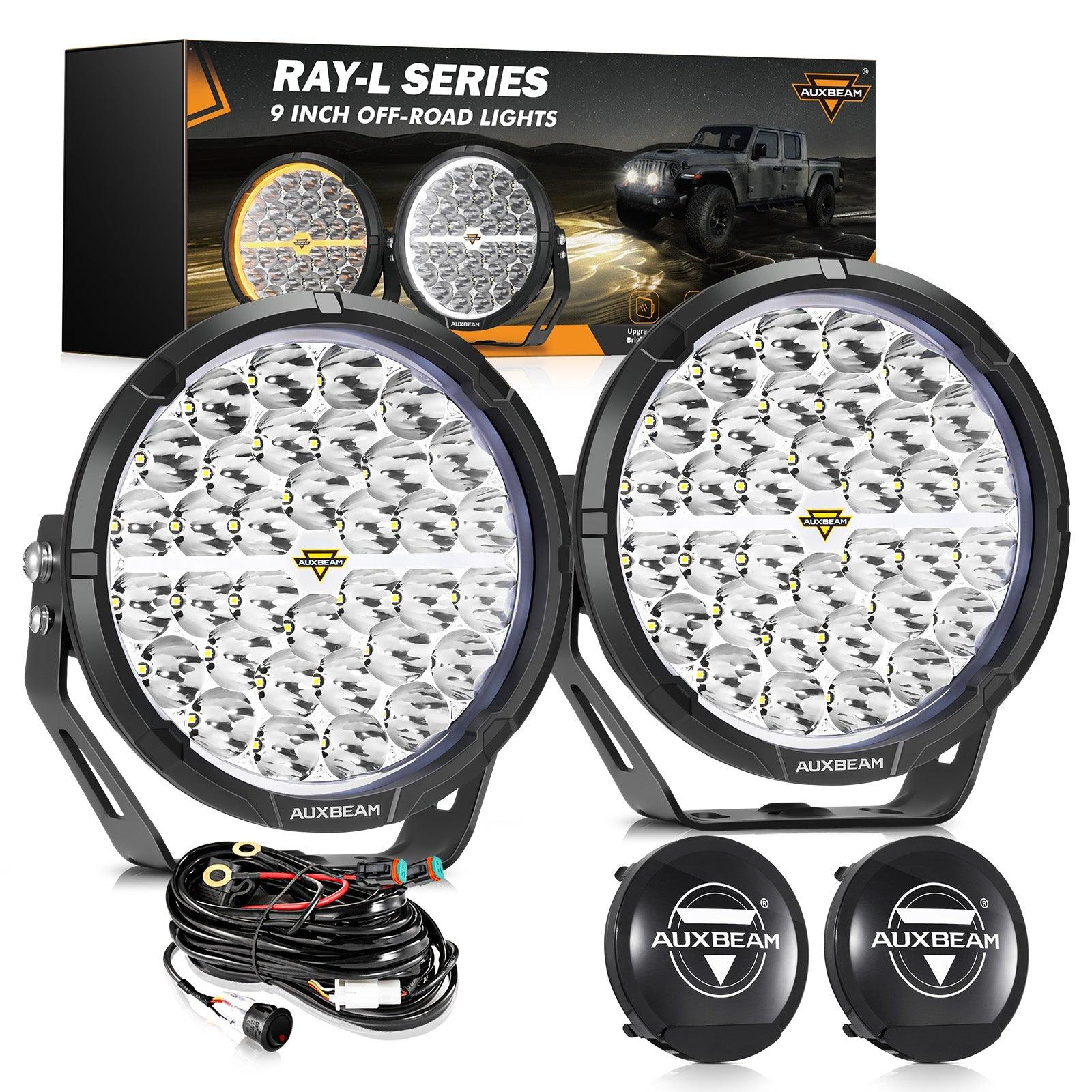Auxbeam RAY-L Series 9" LED Driving Lights – 318W, 34,180LM, Dual DRL