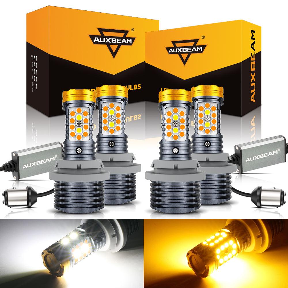Auxbeam 1157 BAY15D LED Turn Signal & DRL Bulbs – B31 Series, 800% Brighter, Switchback White & Amber, CAN-Bus Error-Free (2 Pack)