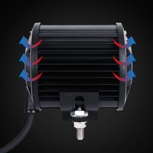 Auxbeam Classic-SM Series 4" LED Pods – Dual Row, White Flood Beam, with Wiring Harness