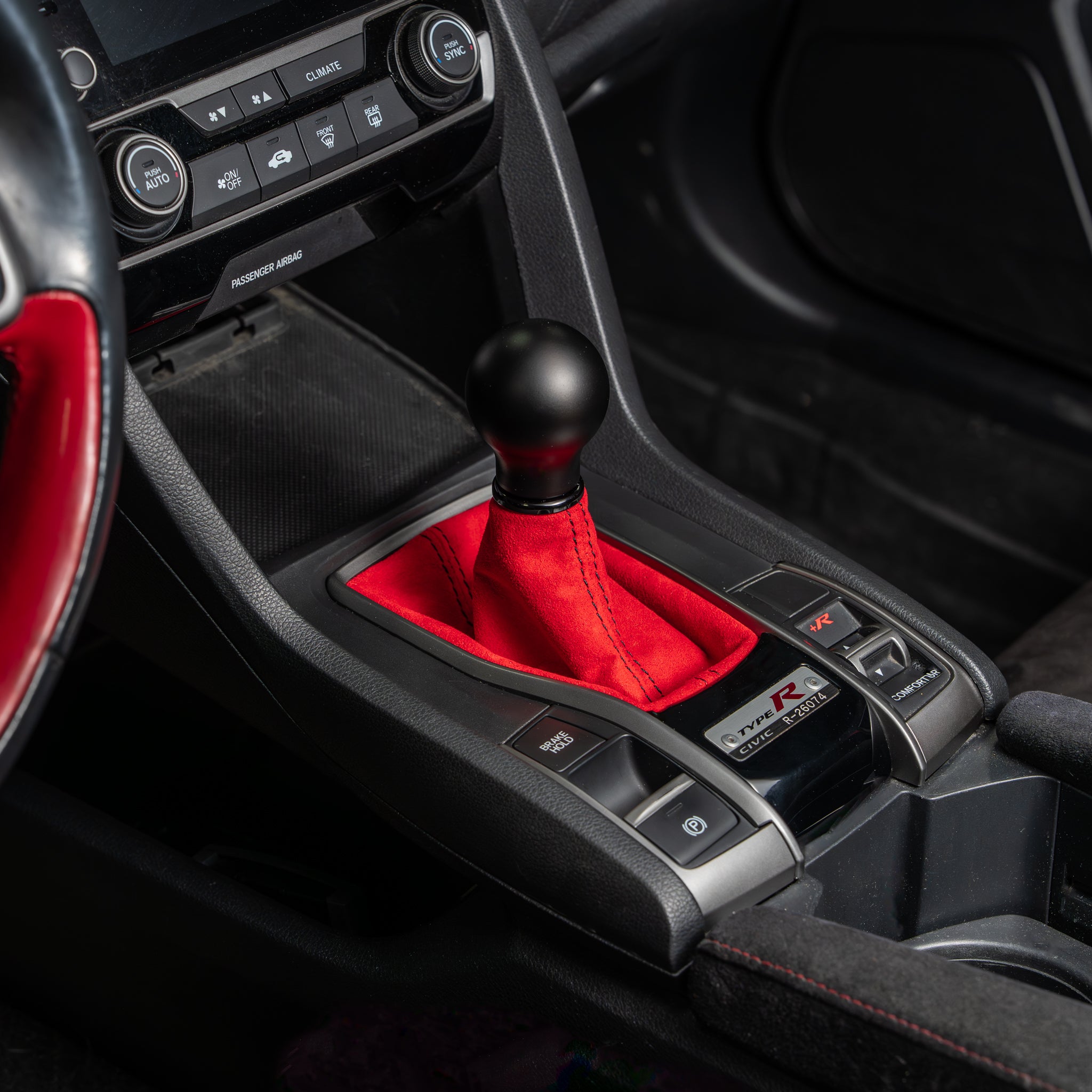 Billetworkz Alcantara Premium Shift Boot for 2016-2021 Honda Civic w/ Manual Transmission