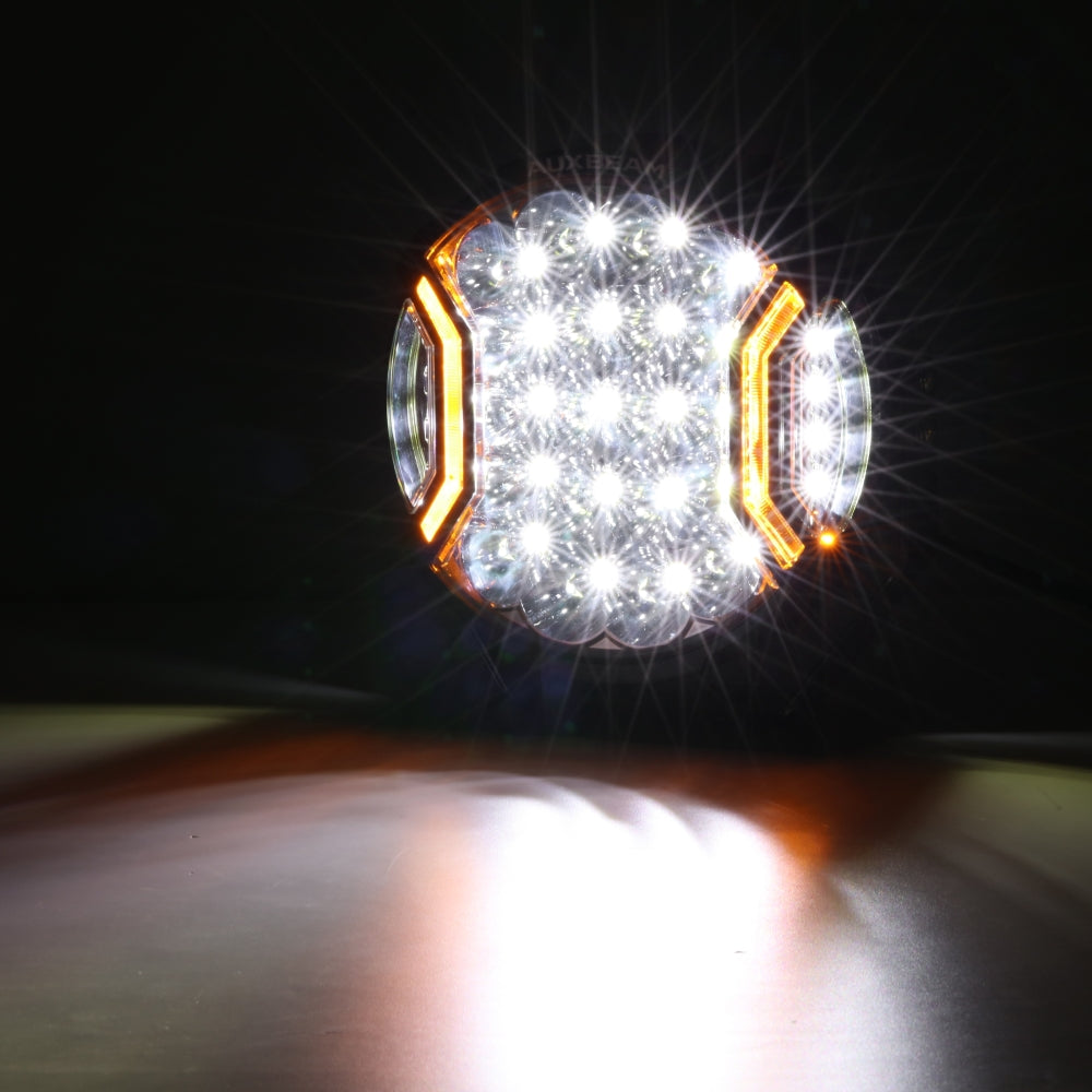 Auxbeam V-ULTRA Series 9" LED Side Shooter Driving Lights – 300W, White, Amber DRL