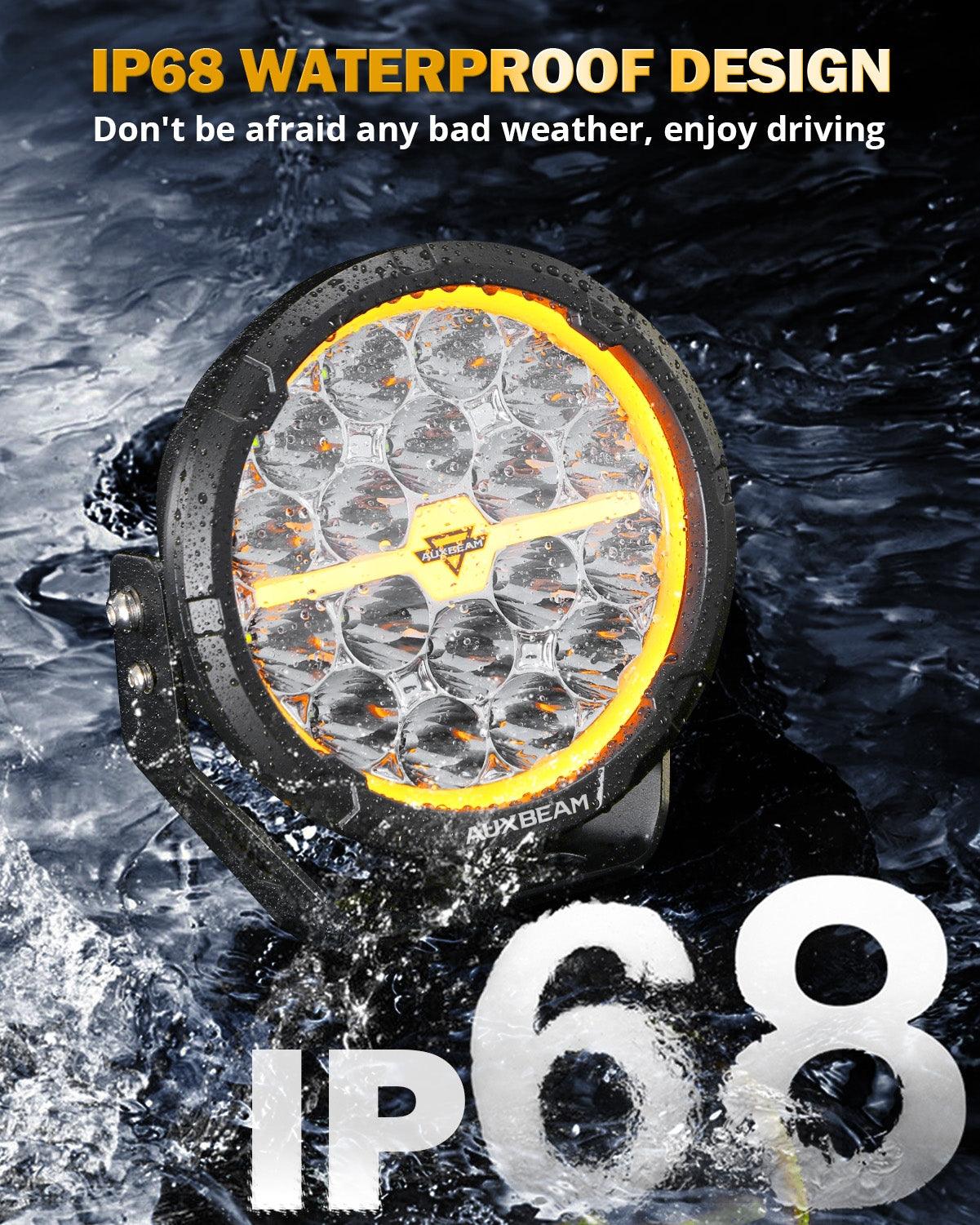 Auxbeam RAY-L Series 7" LED Driving Lights – 240W, 25,800LM, Dual DRL