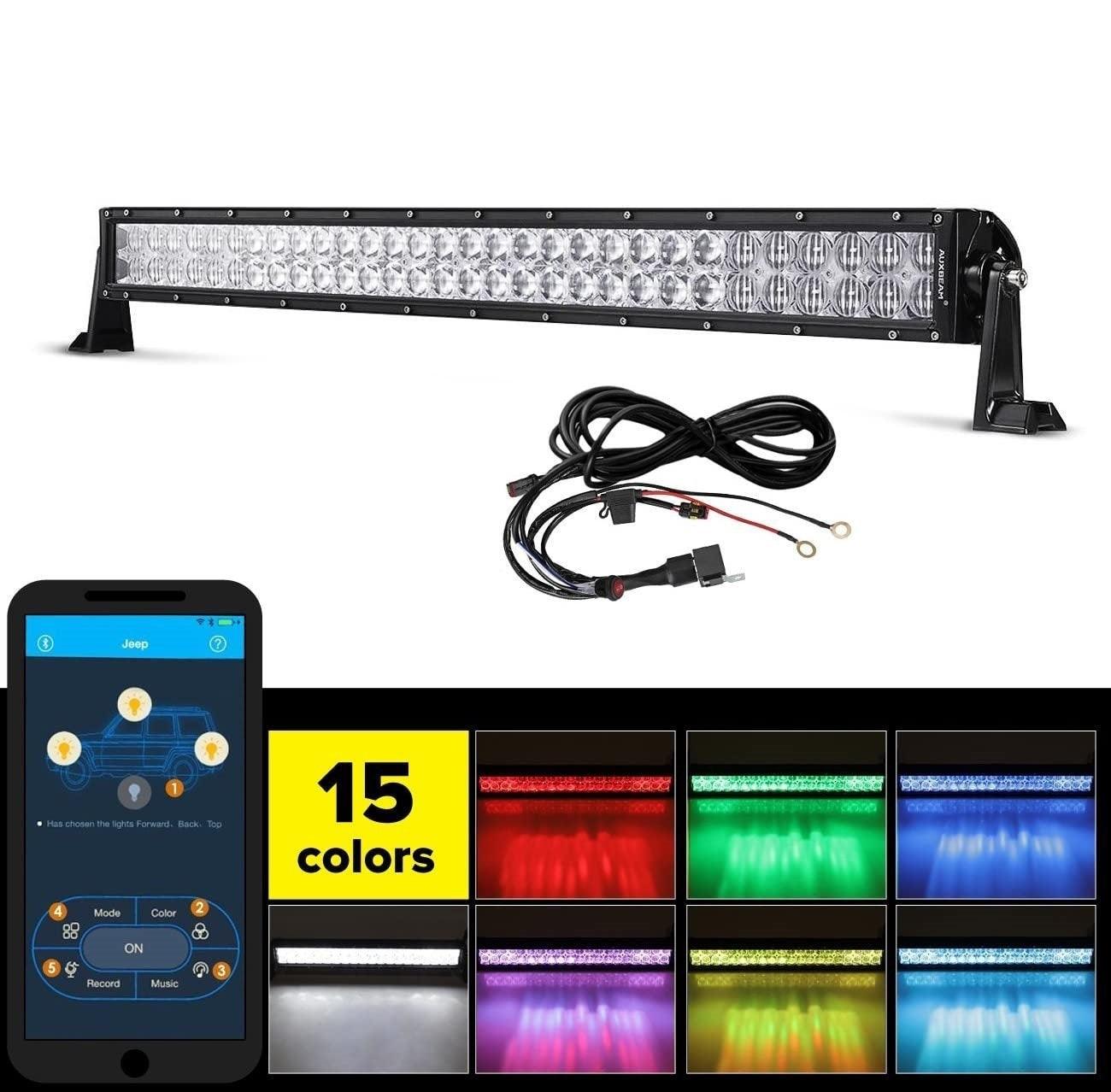 Auxbeam V-Series RGB Color-Changing 32"/42" LED Light Bar – Off-Road