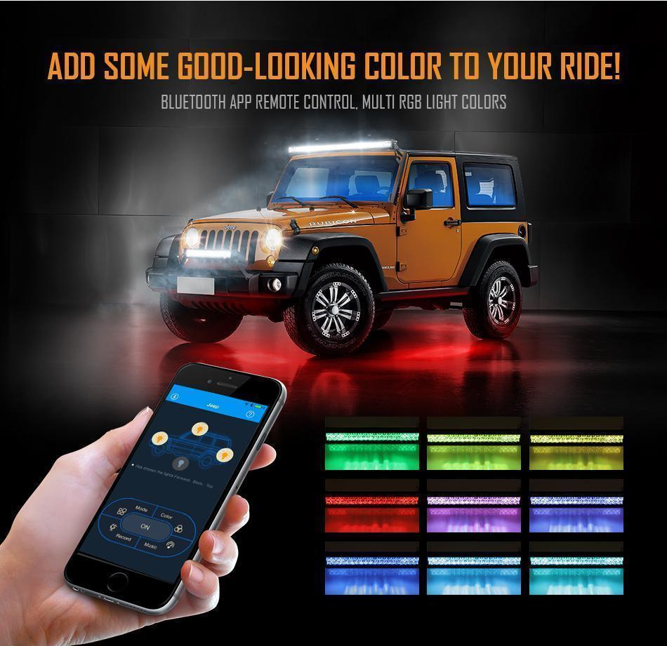 Auxbeam V-Series 22" RGB LED Light Bar – Straight/Curved, Color-Changing, Off-Road