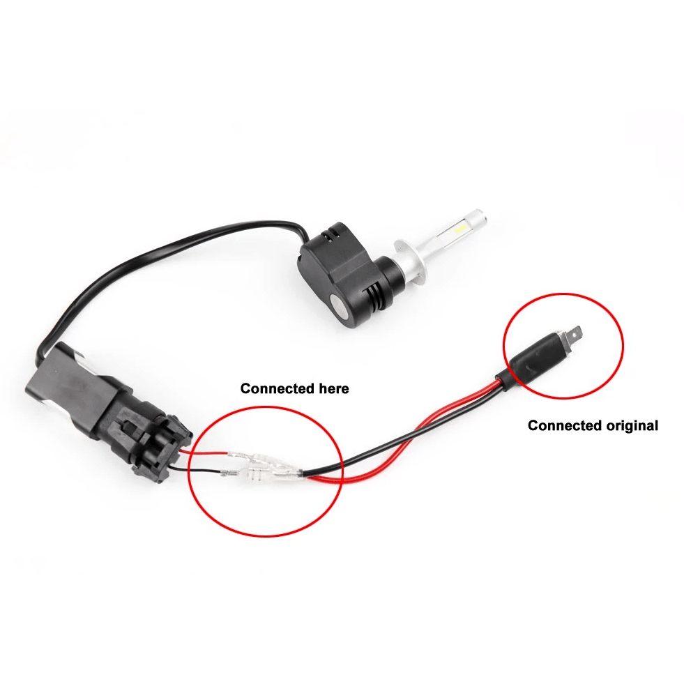 Auxbeam H1 / H3 Car Light Socket ā LED Bulb Wire Harness Connector