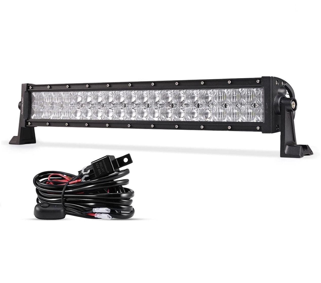 Auxbeam 5D Series LED Light Bar – 22", Straight or Curved, Double Row, Combo Beam