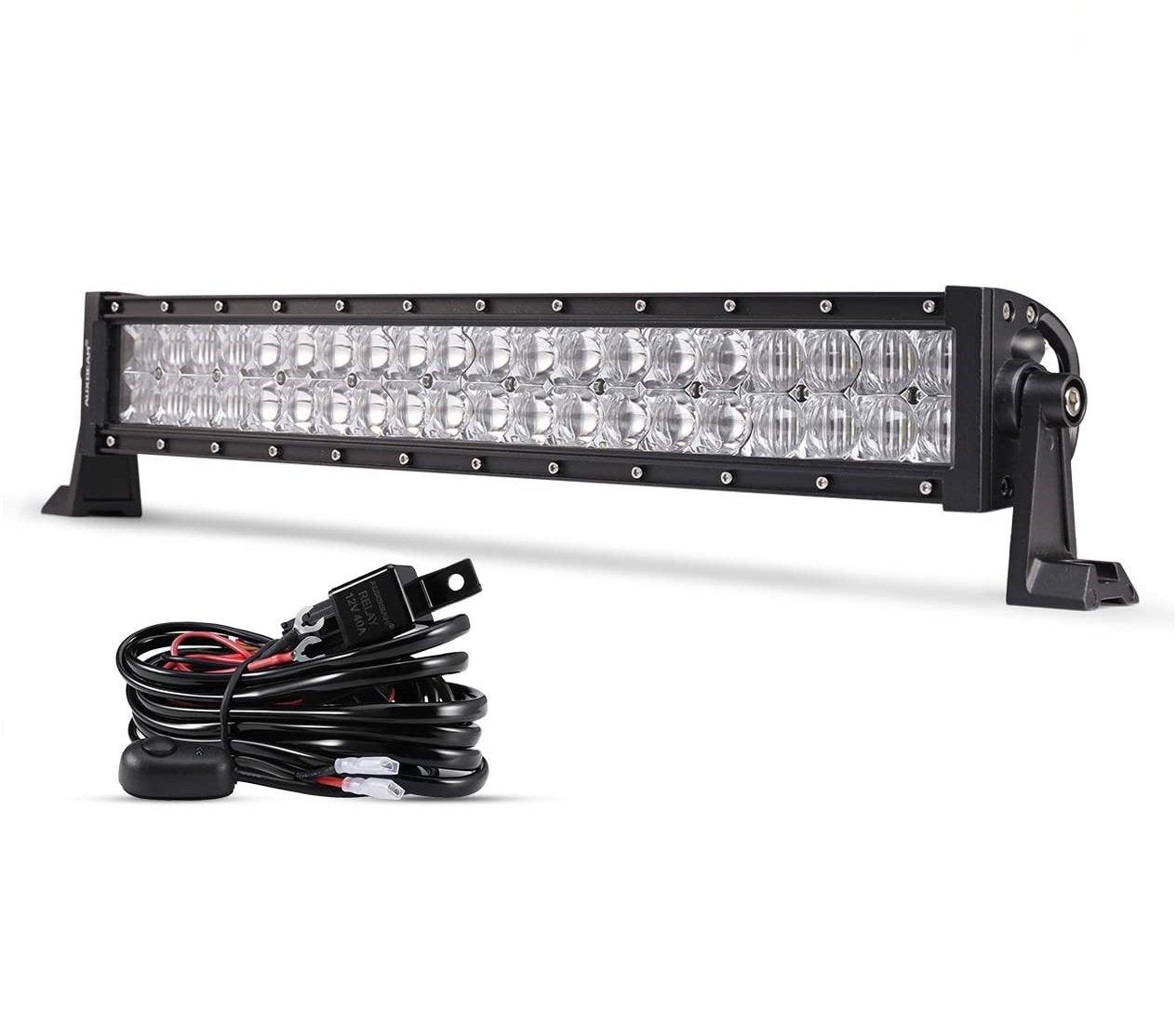 Auxbeam 5D Series LED Light Bar – 22", Straight or Curved, Double Row, Combo Beam