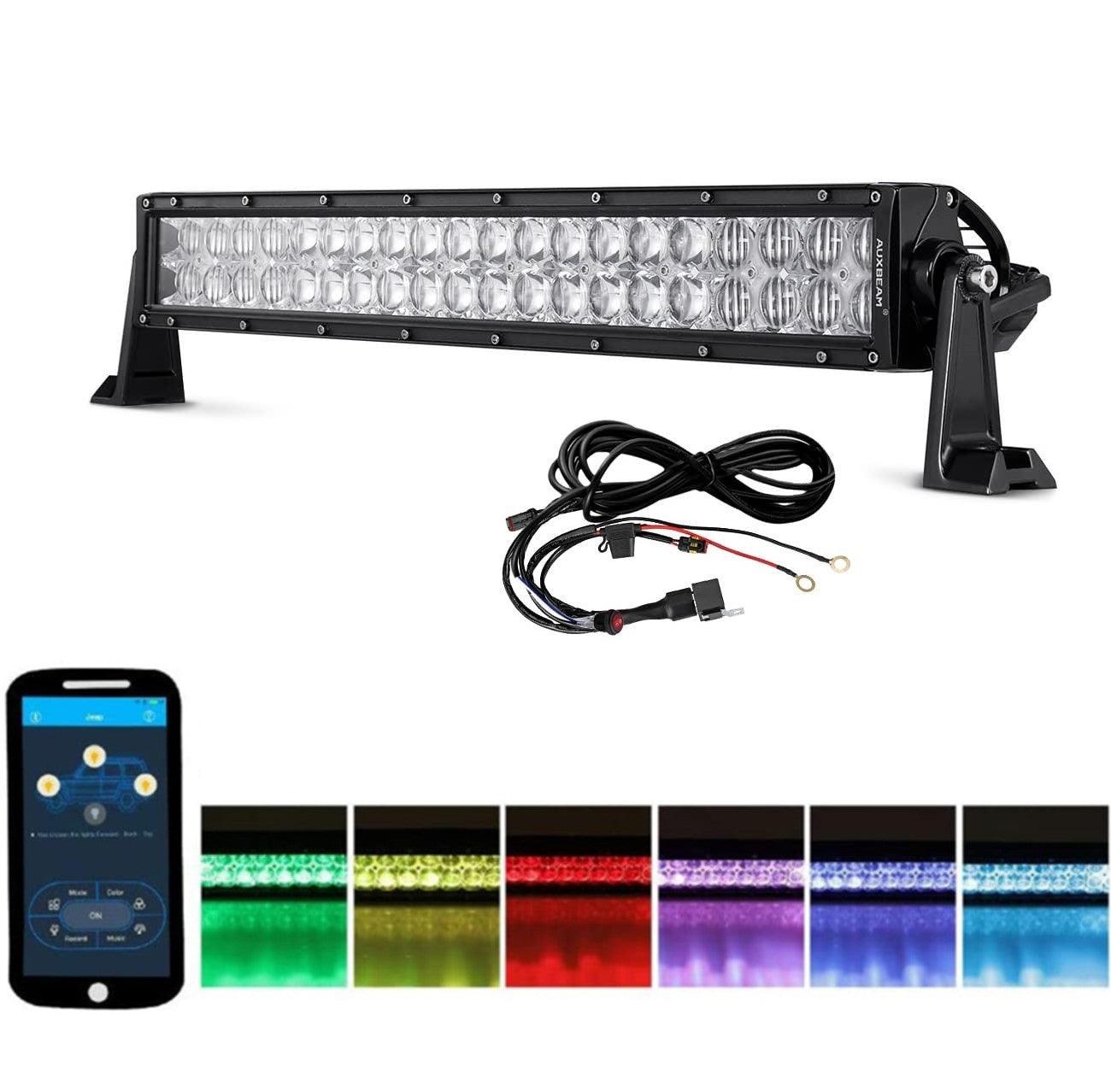 Auxbeam V-Series RGB Color-Changing 32"/42" LED Light Bar – Off-Road