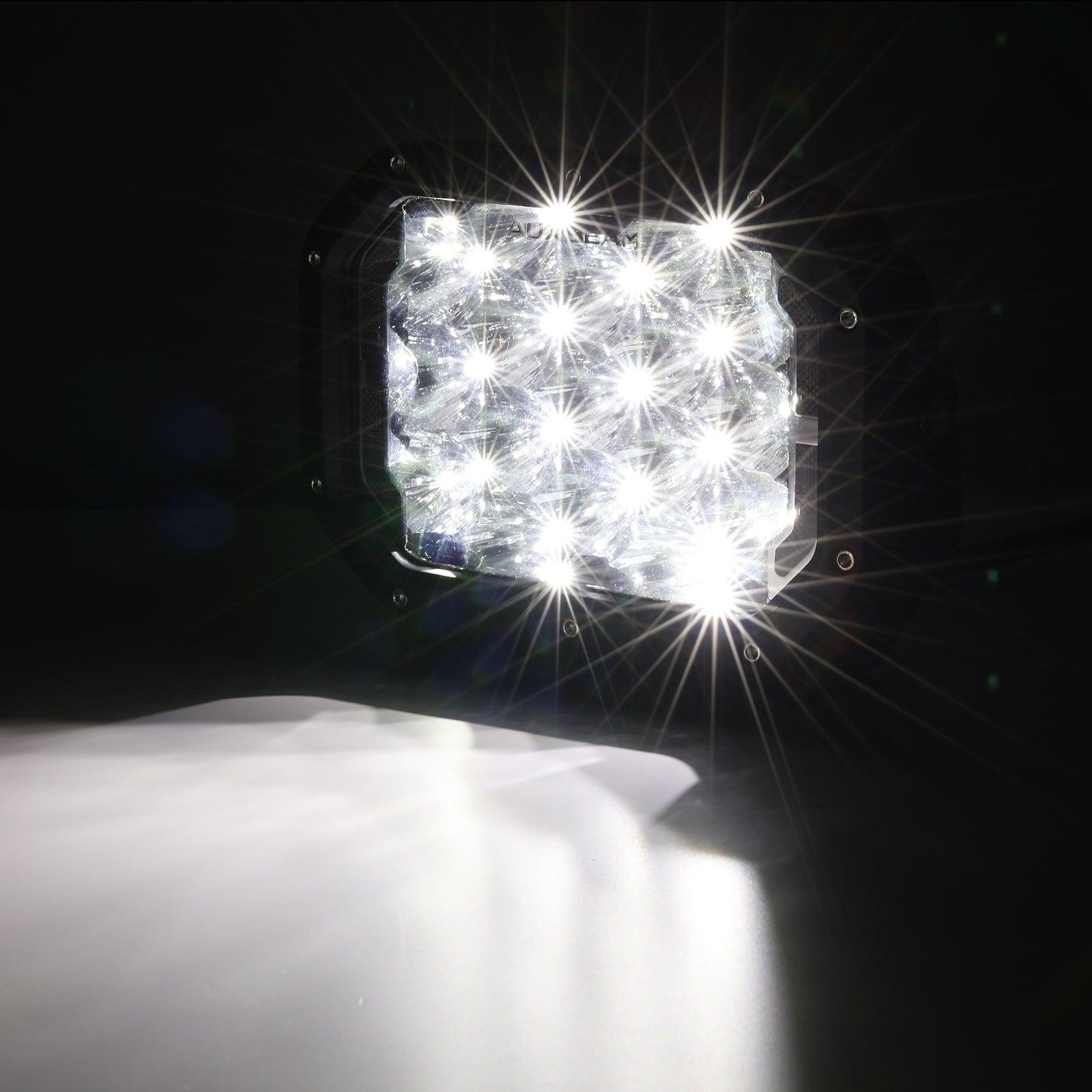 Auxbeam 7x5" Rectangle LED Pods – White Spot Beam with DRL