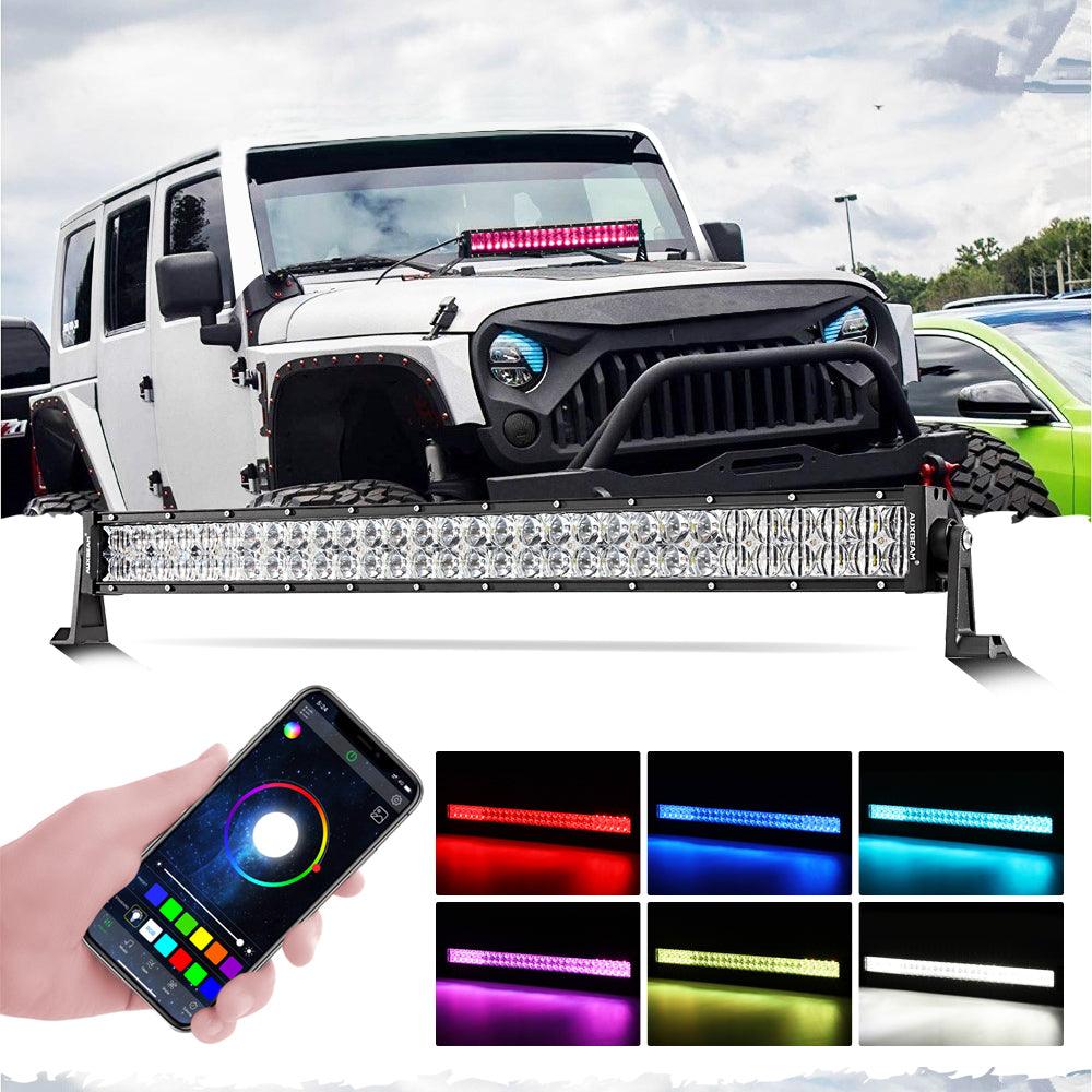 Auxbeam V-PRO Series RGBW LED Light Bar – 22"/32"/42"/52", Color-Changing, Off-Road
