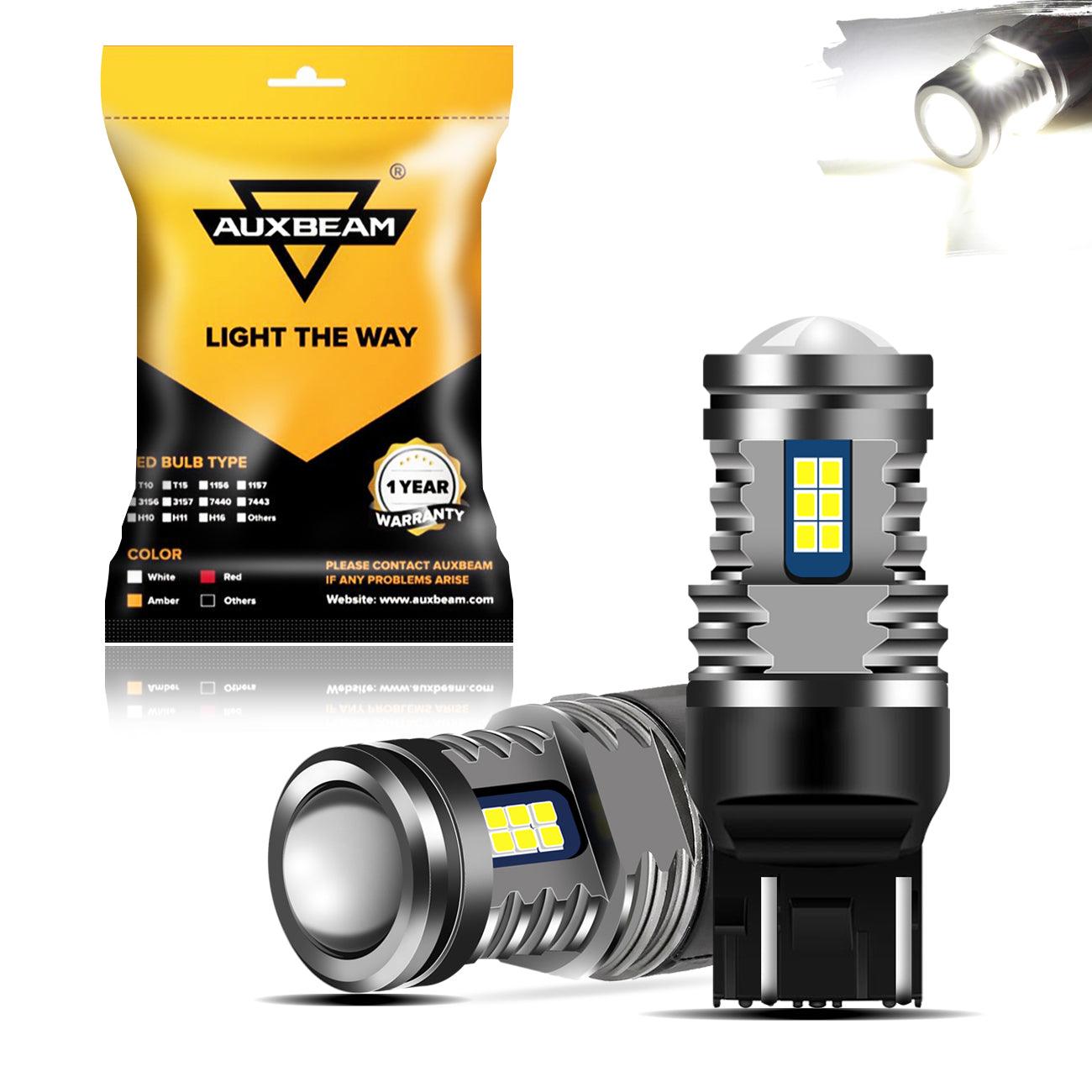 Auxbeam Y2 Series LED Bulbs – 3-Sided Cool White, Brake/Turn/Reverse/Side Marker/DRL (2 Pack)