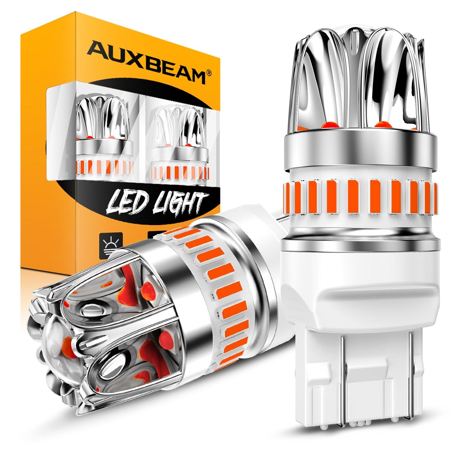 Auxbeam T20 / 7443 / 7440 LED Brake & Tail Light Bulbs – Y2 Series, 14W, 6000LM, Red, CAN-Bus Error-Free (2 Pack)