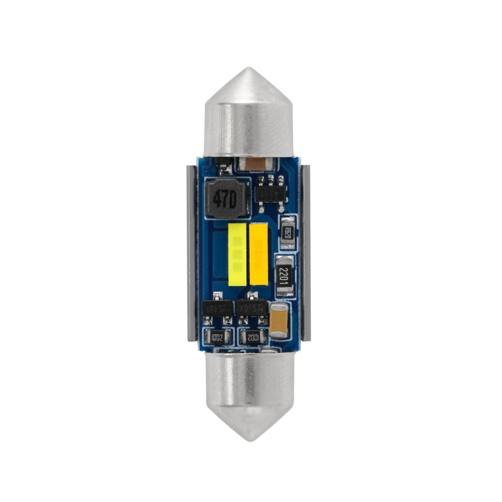 Auxbeam Dual Color Switchback 36mm Festoon LED Bulbs – DE3174 / 3425 / 6461 / 11005 / 12854, 1860CSP, 6500K Cool White & 5000K Natural White, CANBUS, Interior/Dome/Map/License Plate (2 Pack)
