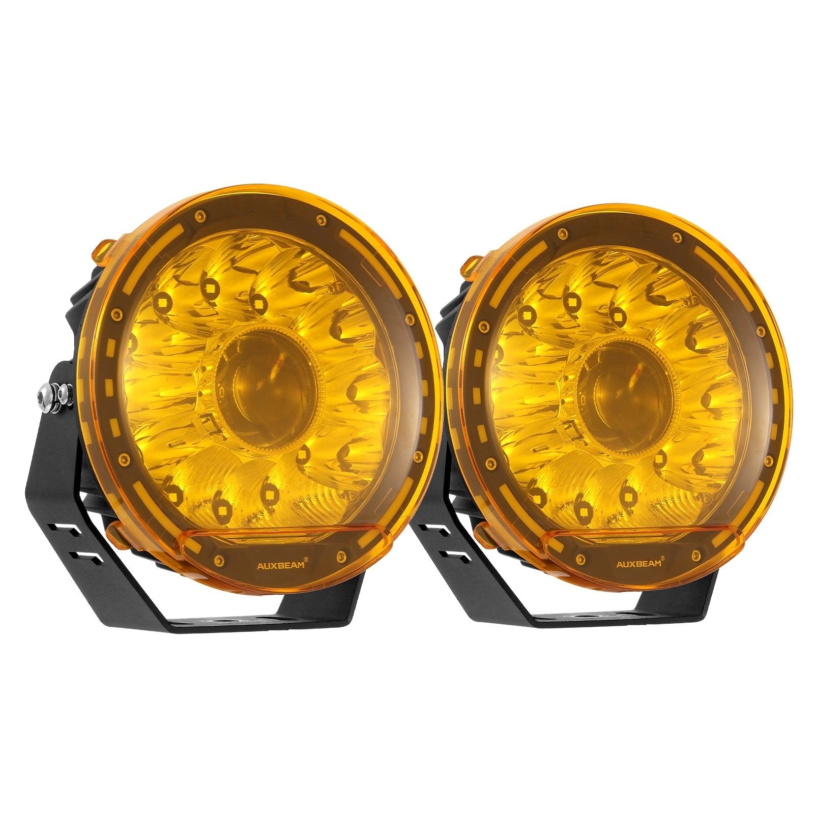 Auxbeam 7" Round LED Light Covers – Amber (2-Pack)