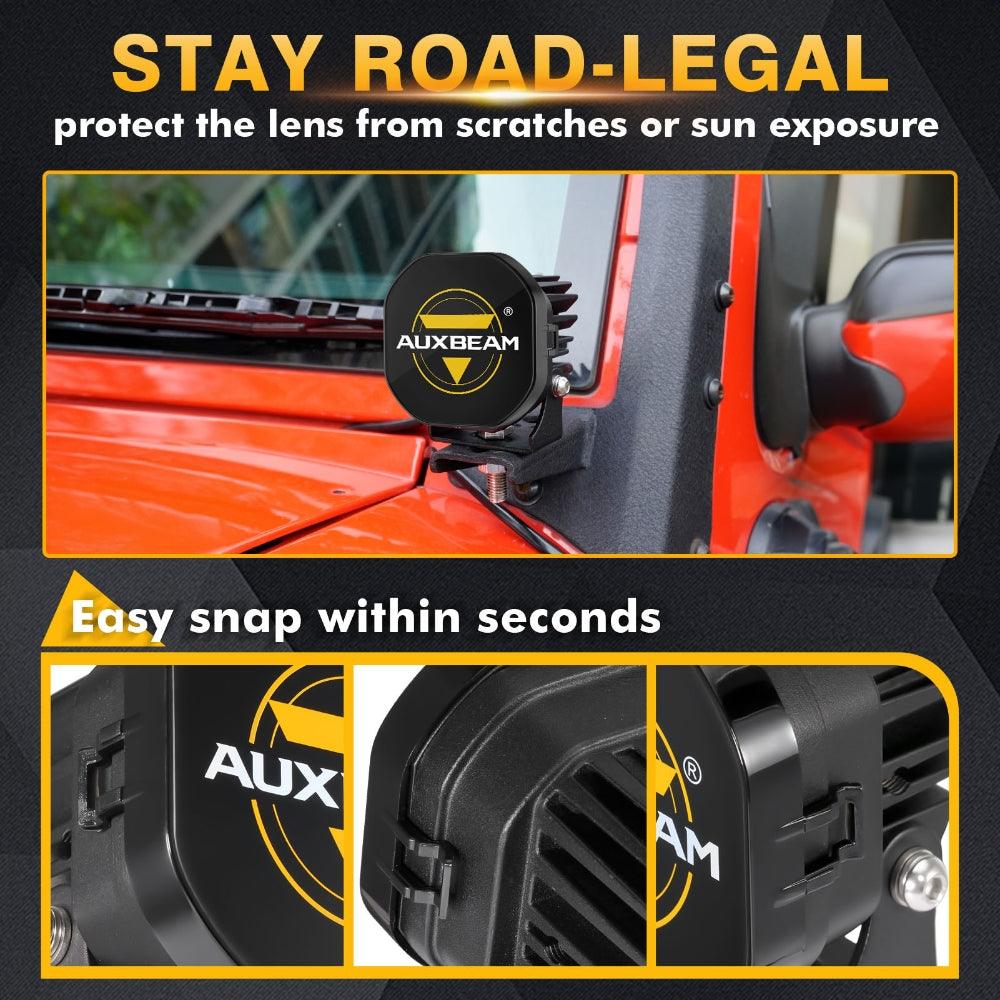 Auxbeam 3" LED Light Covers – Black