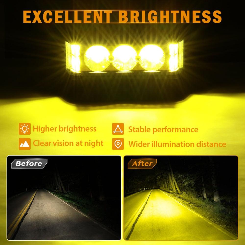 Auxbeam R5 Series 5" 68W LED Pod Lights – Amber Square, Side Shooter Spot Beam