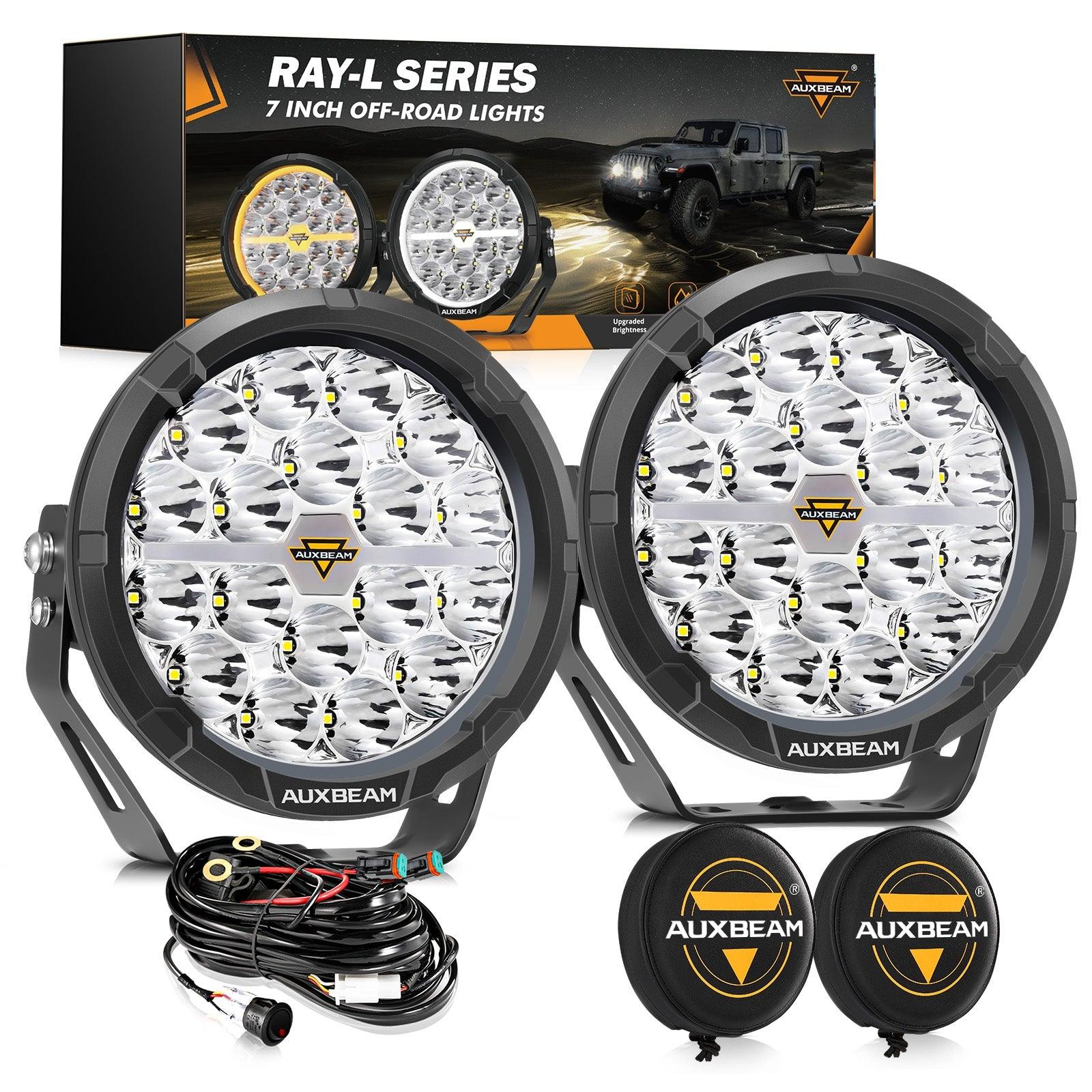 Auxbeam RAY-L Series 7" LED Driving Lights – 240W, 25,800LM, Dual DRL