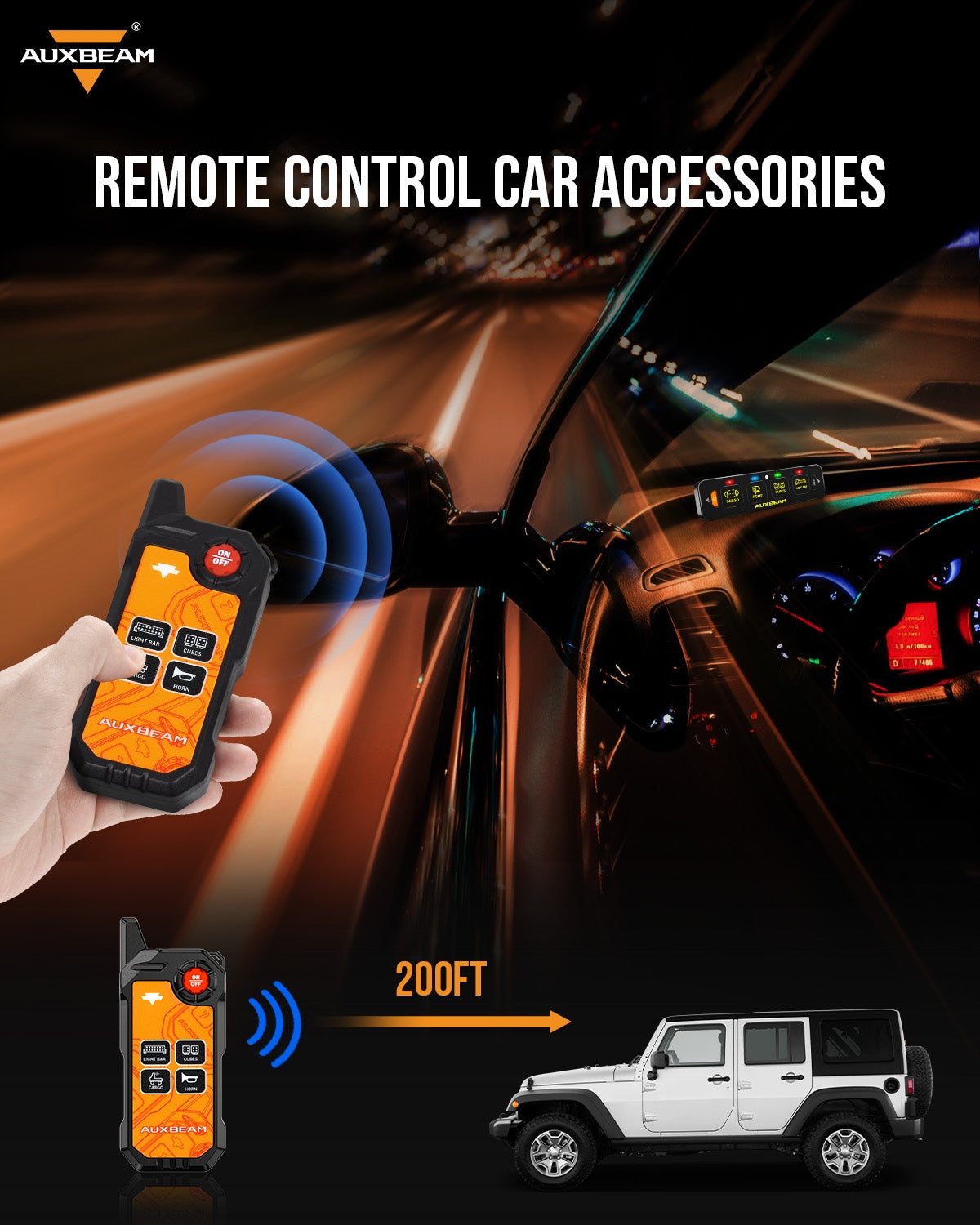 Auxbeam 4 Gang Wireless Remote Control Only for AS-400 Switch Panel