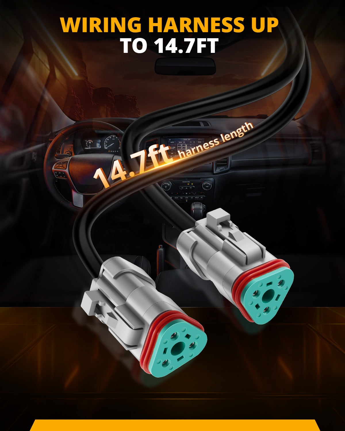 Auxbeam 6-LED Pod Light Wiring Harness Kit – 3-Pin DT Plug