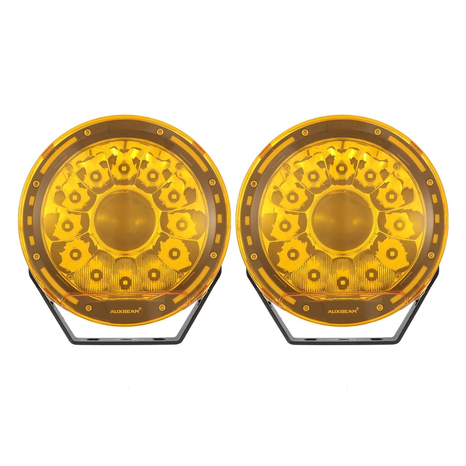 Auxbeam 7" Round LED Light Covers – Amber (2-Pack)