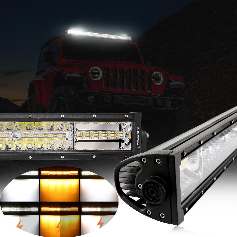 Auxbeam 6 Modes Series 42" LED Light Bar – Curved, White & Amber, Off-Road