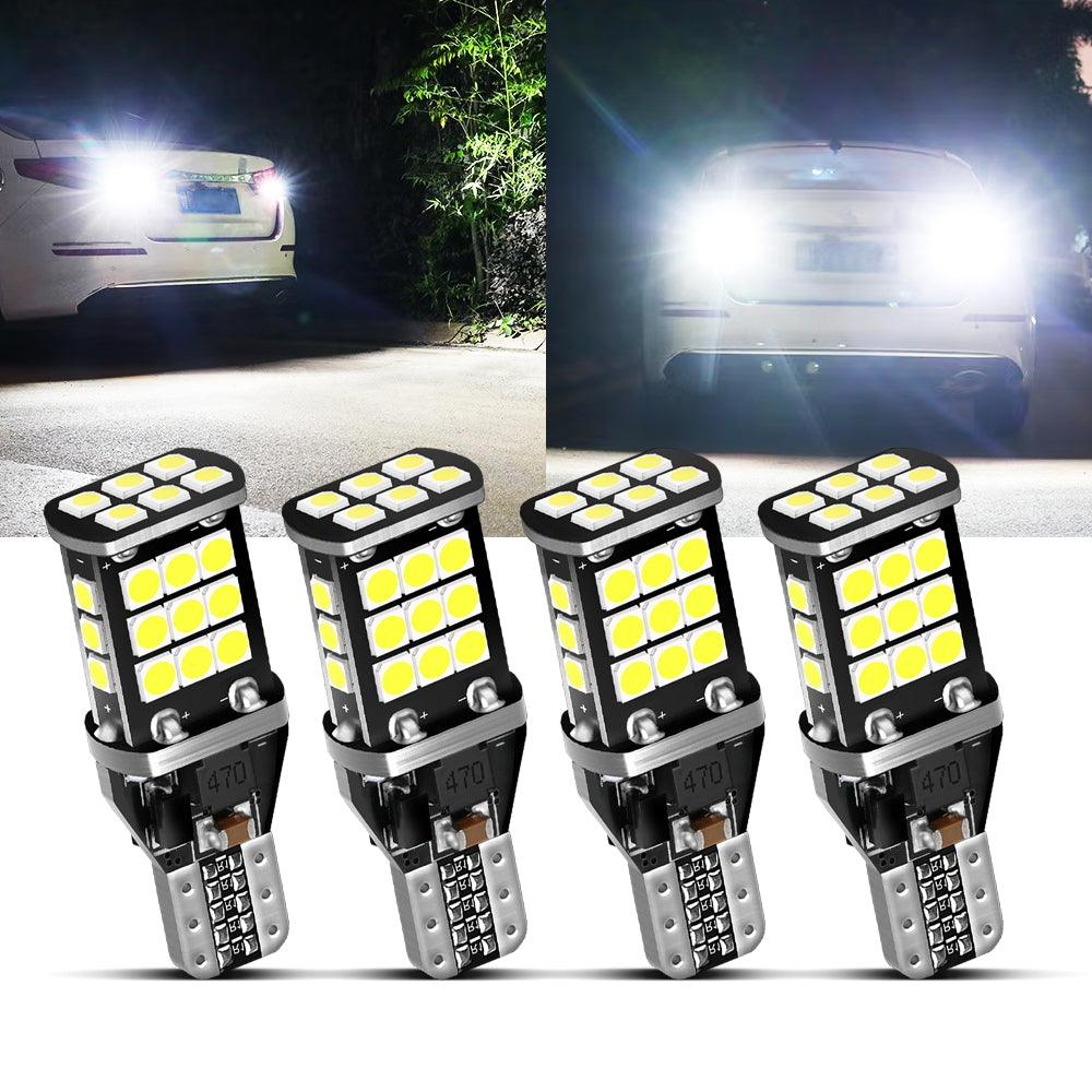Auxbeam 912/921 T15 W16W LED Backup, Brake & Tail Light Bulbs – 10W, 6500K White, 300% Brighter, CAN-Bus Error-Free (2 Pack)
