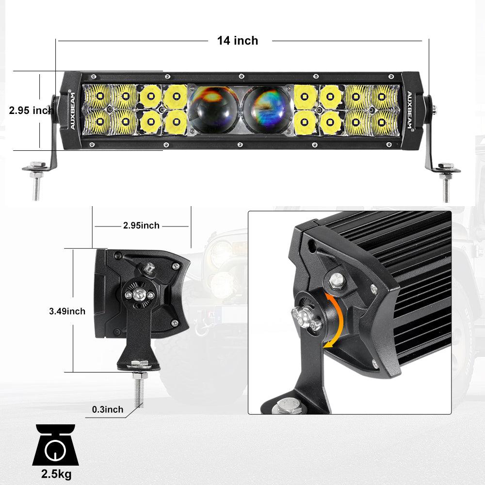 Auxbeam 5D-PRO Series 12" LED Light Bar – 12,000LM, Spot Beam, Off-Road