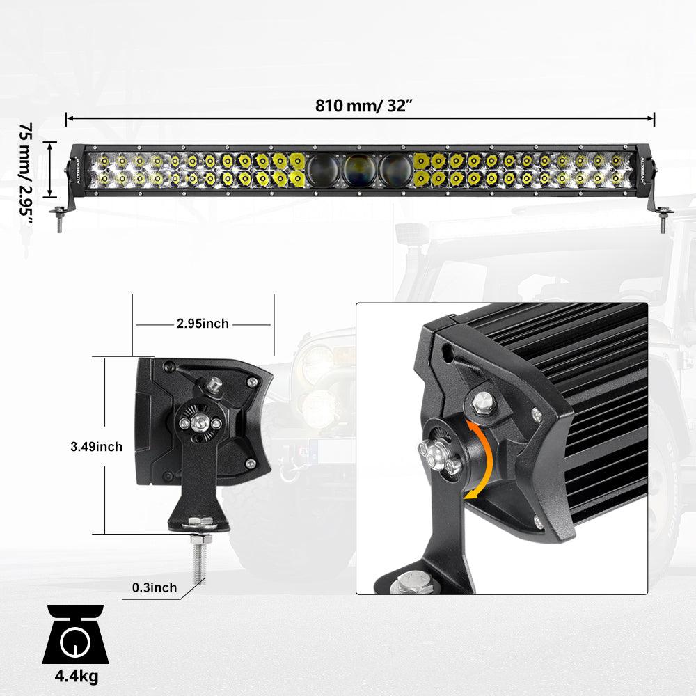 Auxbeam 5D-PRO Series 32" LED Light Bar – 33,000LM, Spot Beam, Off-Road