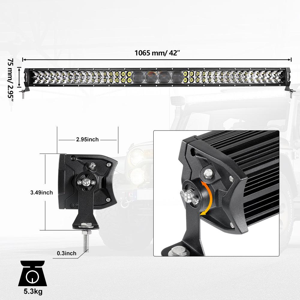 Auxbeam 5D-PRO Series 42" LED Light Bar – 44,000LM, Spot Beam, Off-Road