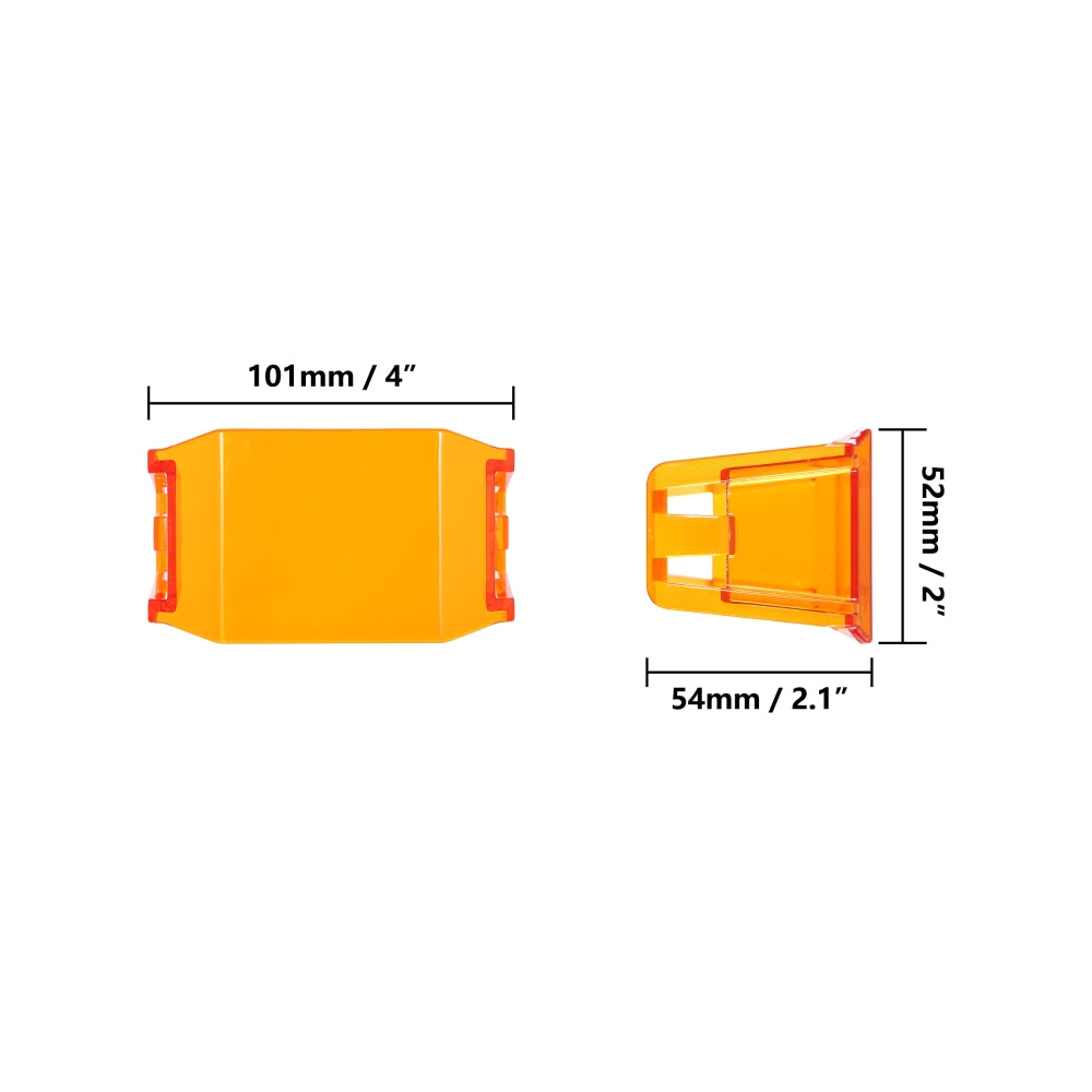 Auxbeam V-MAX Series LED Pod Light Covers – 4"/5"/7", Dark Amber