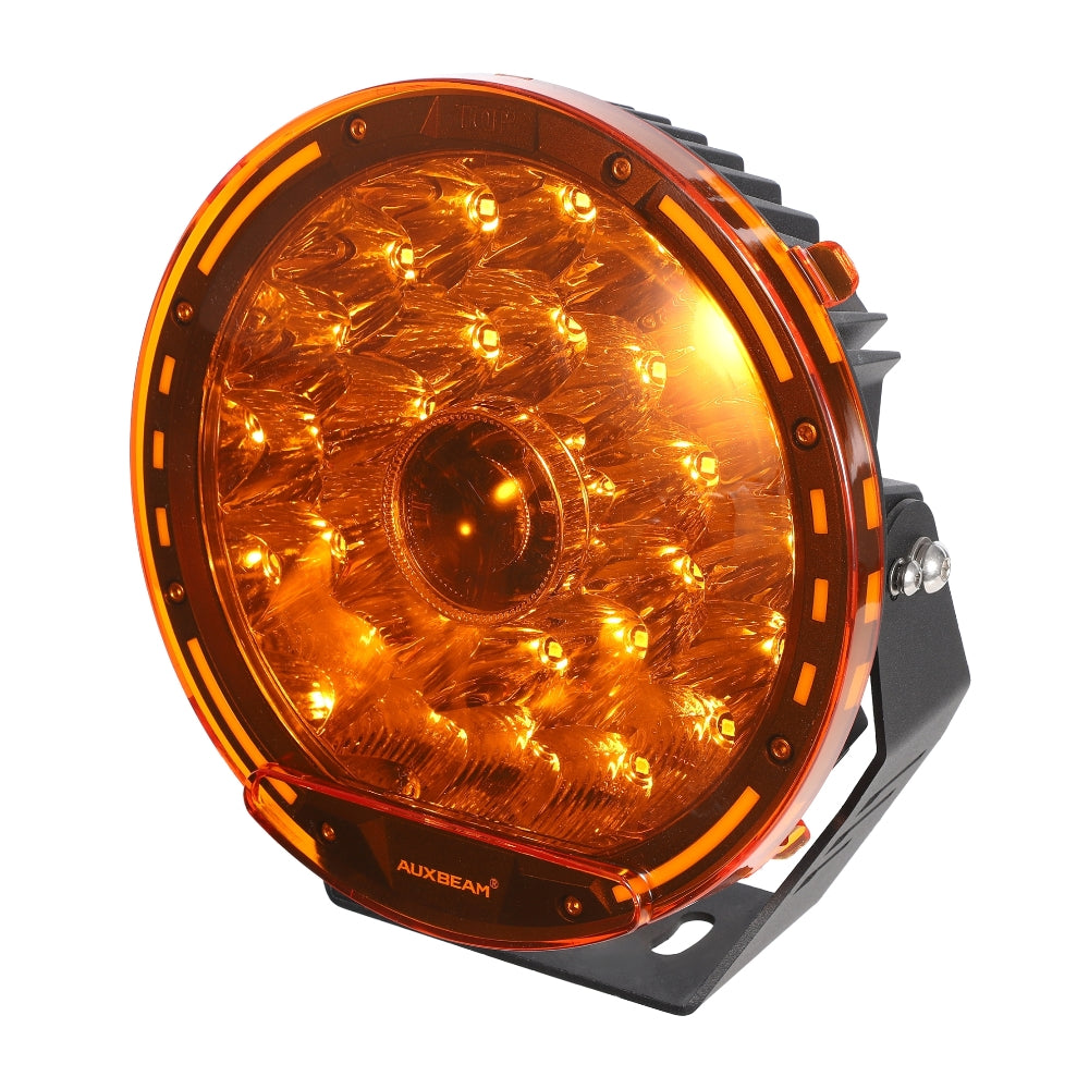 Auxbeam 360 PRO / RAY-L Series LED Driving Light Covers – 7"/9", Dark Amber