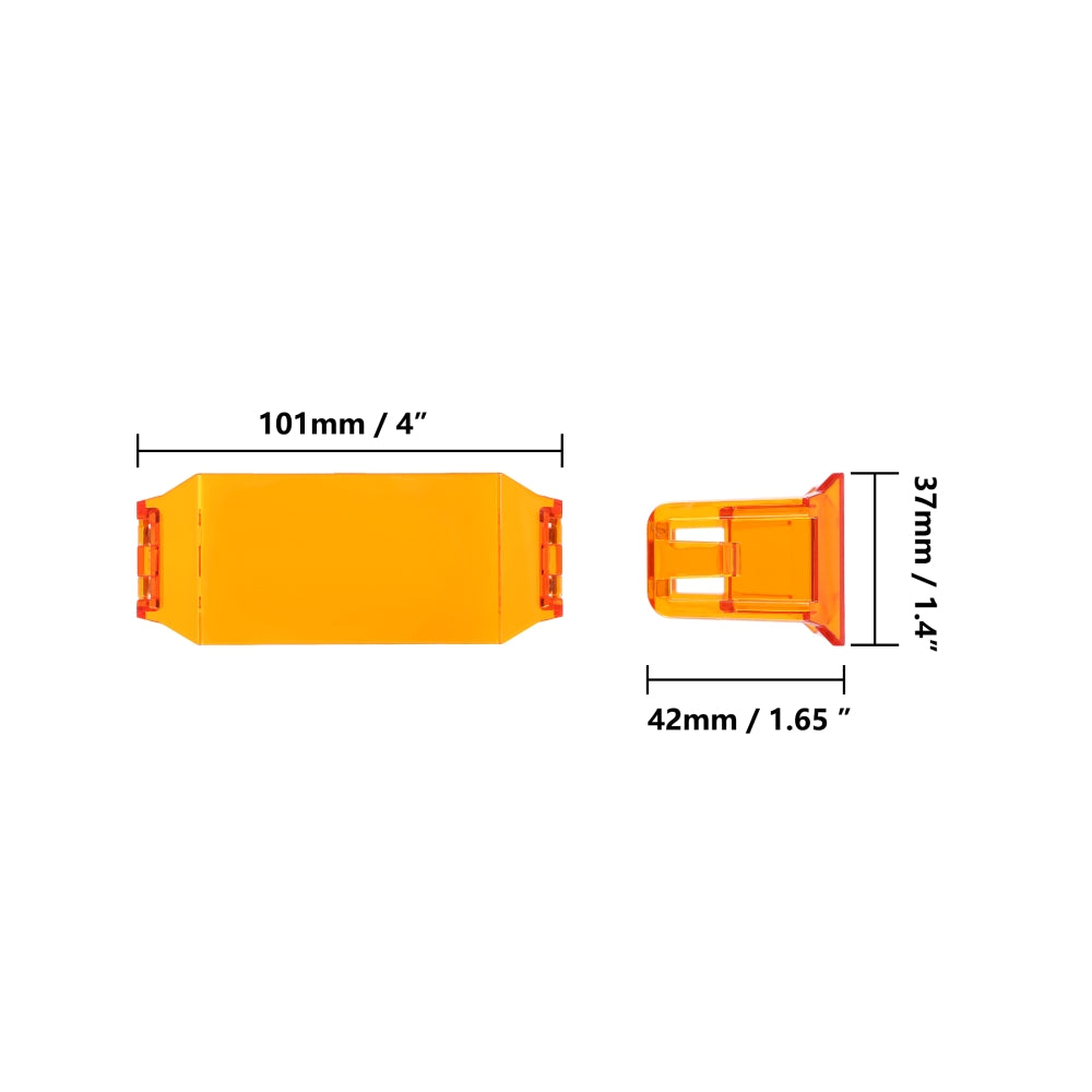 Auxbeam V-MAX Series LED Pod Light Covers – 4"/5"/7", Dark Amber