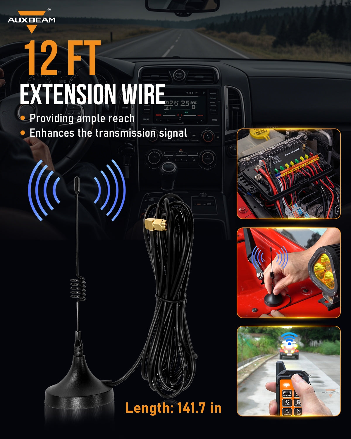 Auxbeam 8 Gang Wireless Remote Control Only for KS-80 Knob Switch Panel