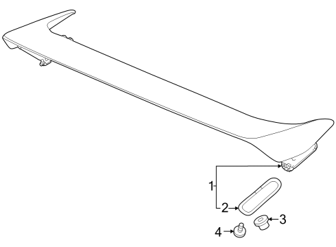 Honda Genuine Rear Wing Seals for 2023+ Honda Civic Type R