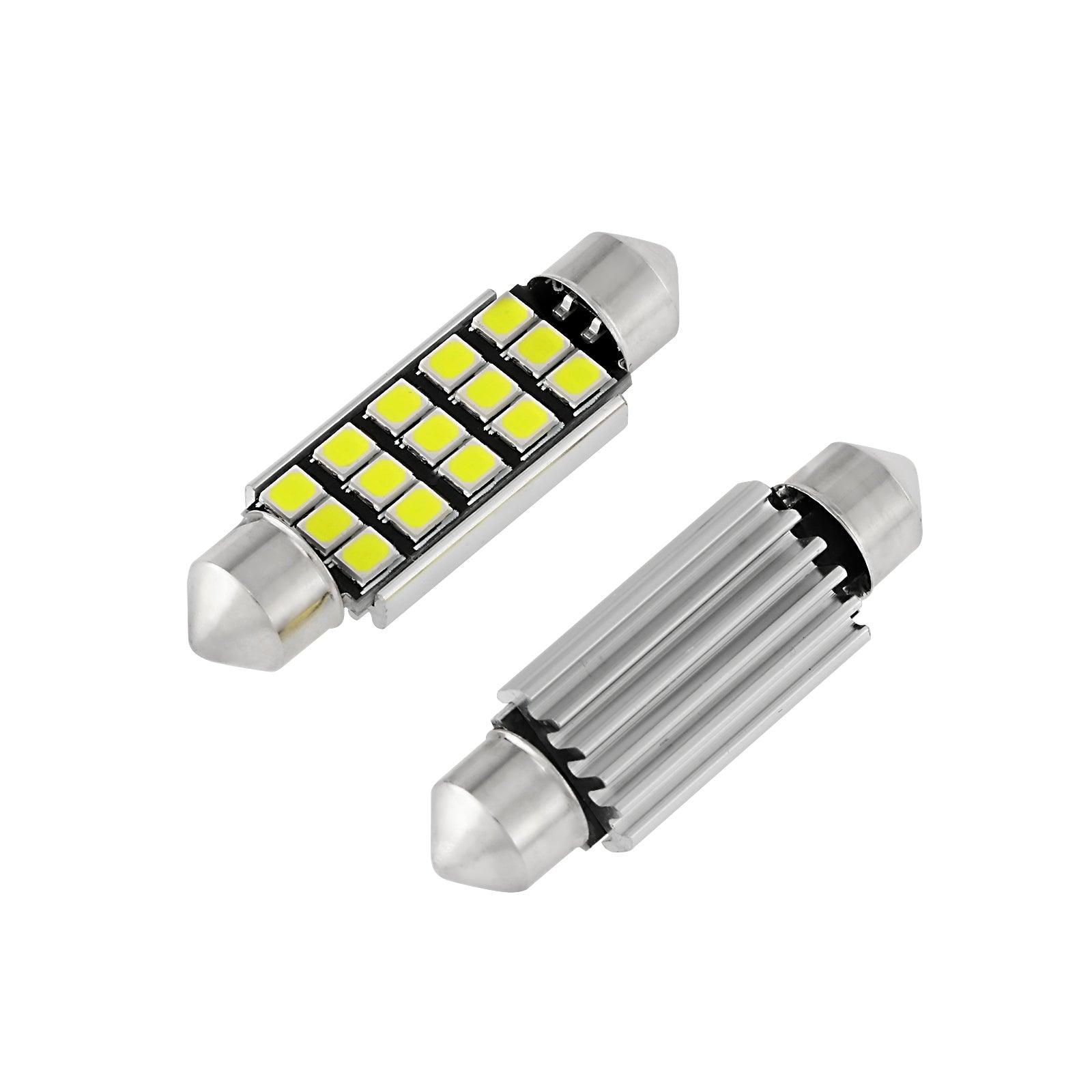 Auxbeam 41mm Festoon LED Interior Light Bulbs – 578 / 211-2 / 212-2 / 214-2, 2.7W, 500LM, 6500K White (2 Pack)