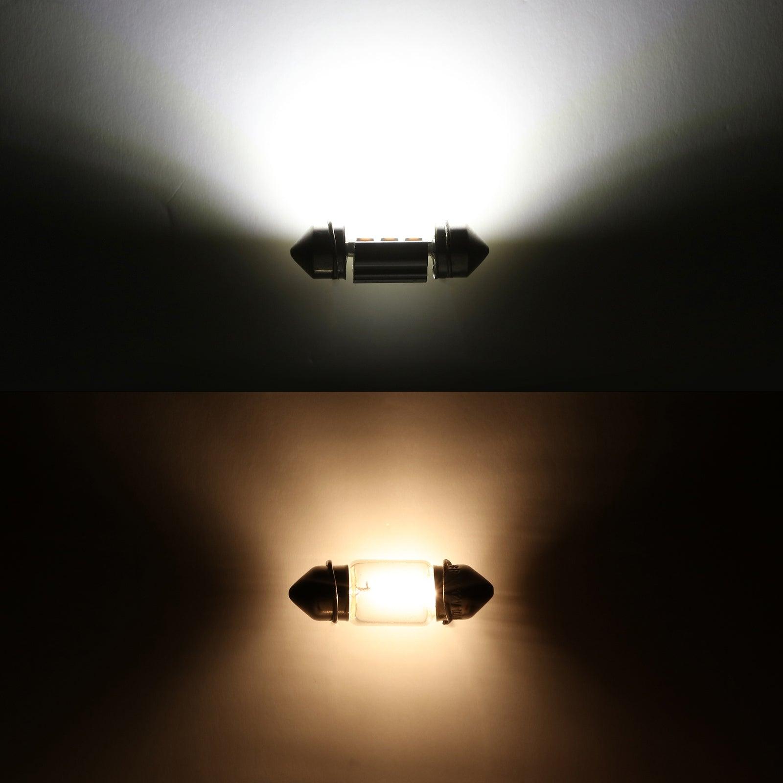 Auxbeam 31mm DE3175 / DE3021 / DE3022 Festoon LED Interior Light Bulbs – 2.7W, 200LM, 6500K White (2 Pack)