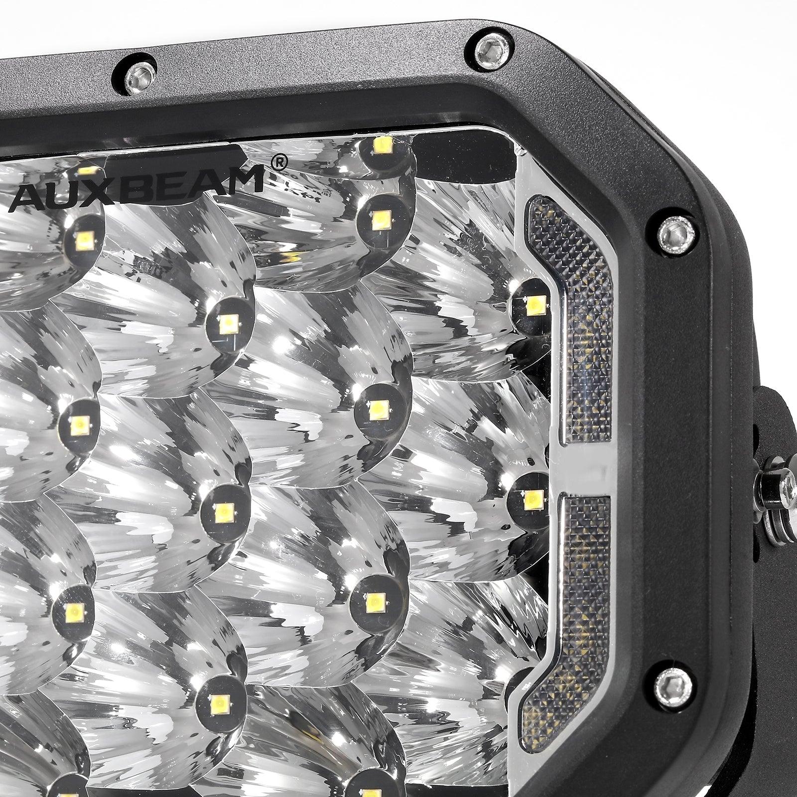 Auxbeam 7x5" Rectangle LED Pods – White Spot Beam with DRL