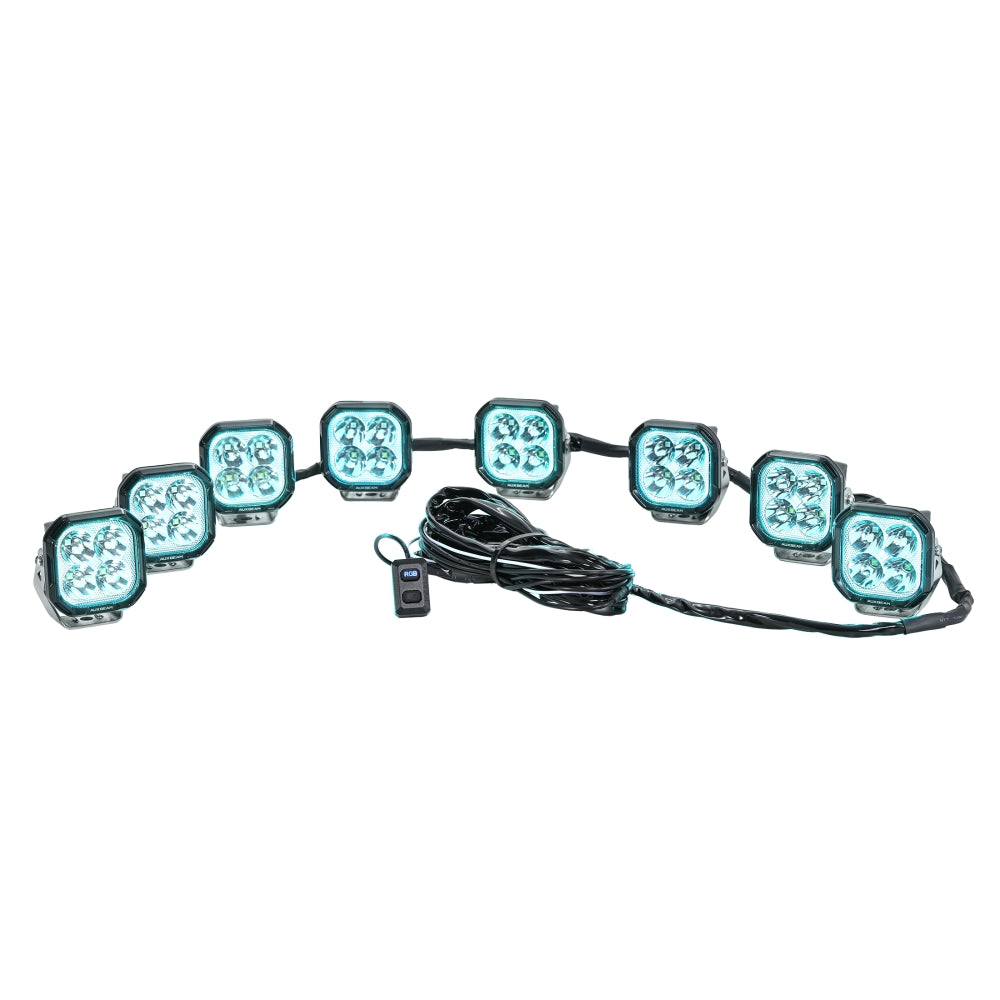 Auxbeam Color Play RGB Series 8-LED Pod Light Wiring Harness Kit – 3-Pin DT Plug