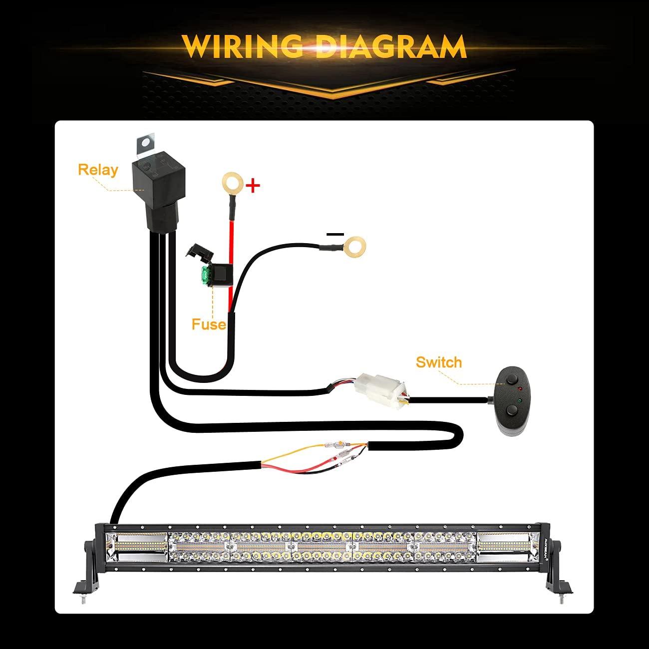 Auxbeam 6 Modes Series 30" LED Light Bar – White & Amber, Straight, Off-Road