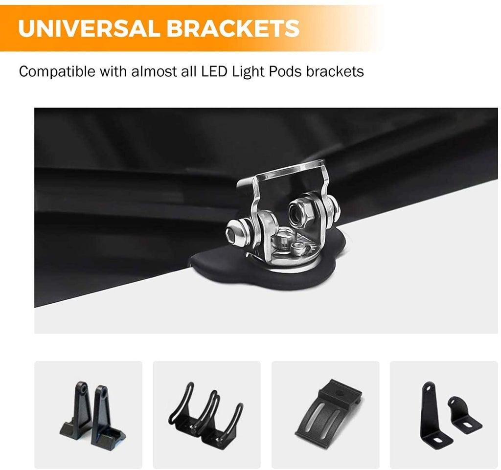 Auxbeam 3" LED Light Pods – Spot/Flood Beam, Includes Universal Mounting Brackets