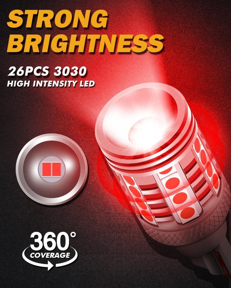 Auxbeam 912 / 921 T15 W16W LED Strobe Flashing 3rd Brake Light – High Mount Stop Light, B3 Series, 20W, 350% Brighter (2 Pack)