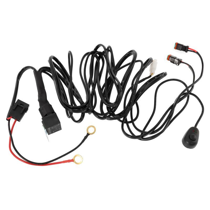 Auxbeam DT Connector 2-Lead Wiring Harness – 12V 40A Relay, Fuse, On/Off Switch (16AWG)