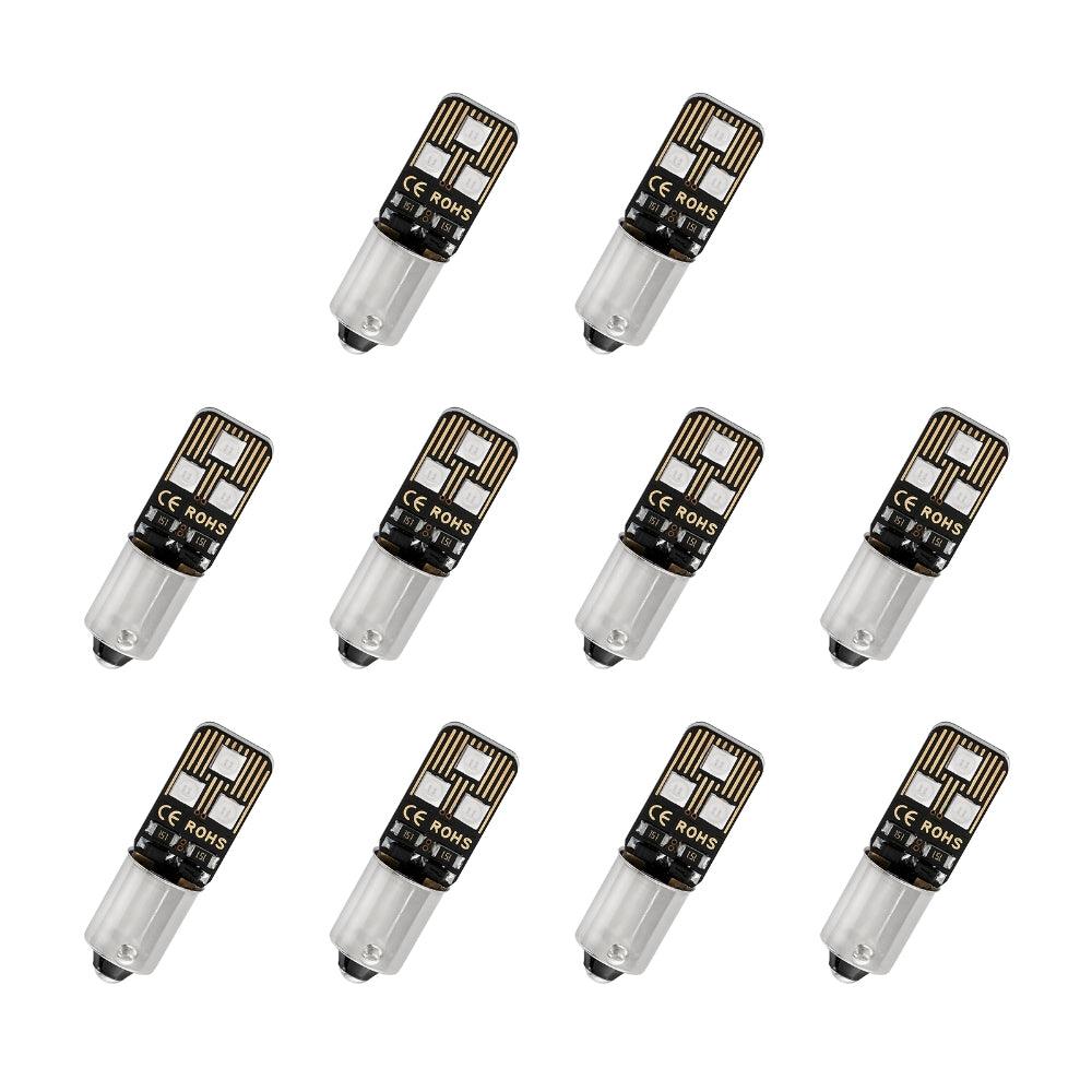 Auxbeam BA9S / BA9 / 1895 / 1891 / 53 / 57 Blue LED Bulbs – Interior Dome, Map, License Plate, Glove Box Lights (10 Pack)
