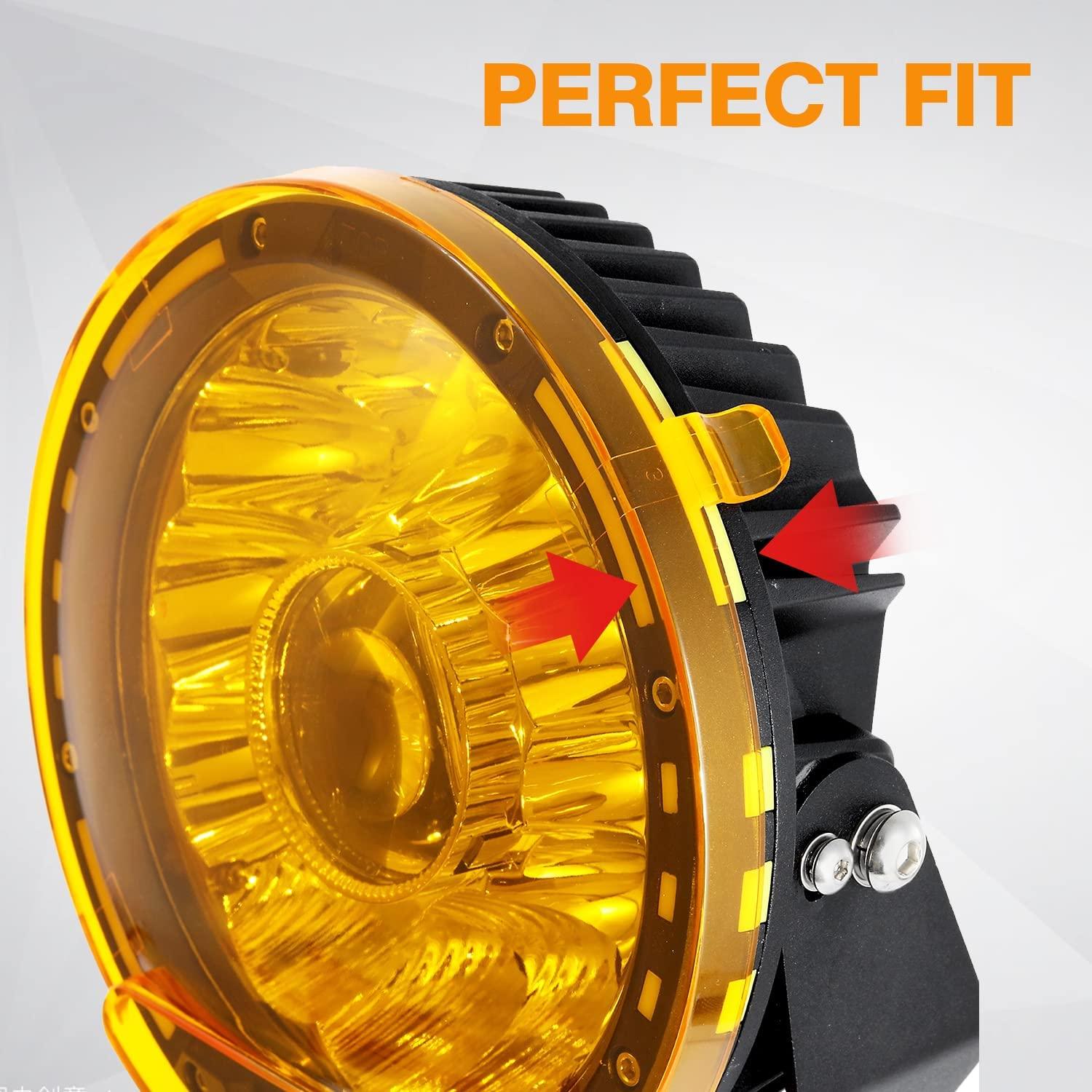 Auxbeam 7" Round LED Light Covers – Amber (2-Pack)