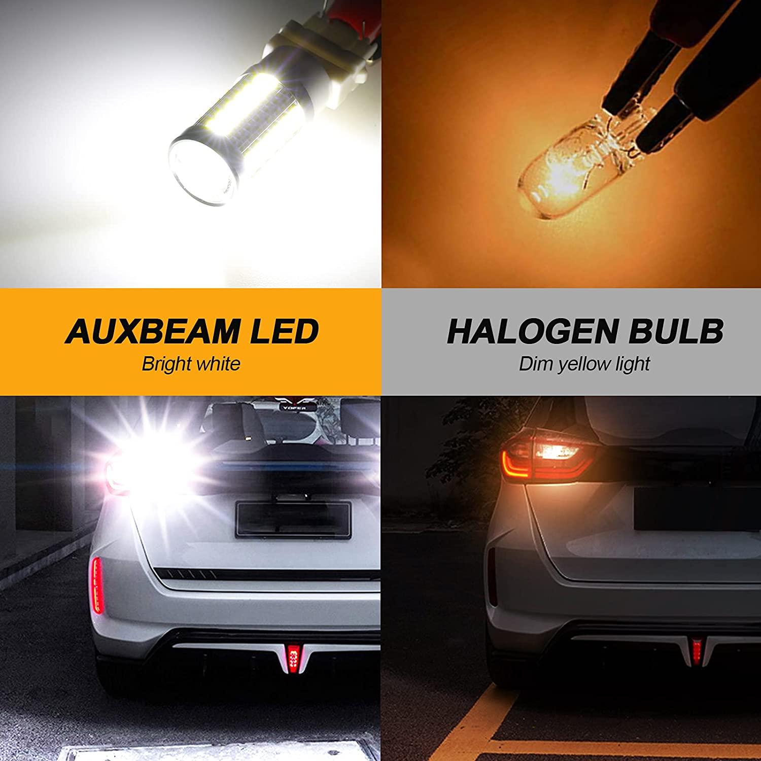 Auxbeam 33-Piece 3020 SMD LED Bulbs – Cool White / Amber / Red, 8000LM, Brake/Reverse/Parking/Tail/Turn Signal Lights