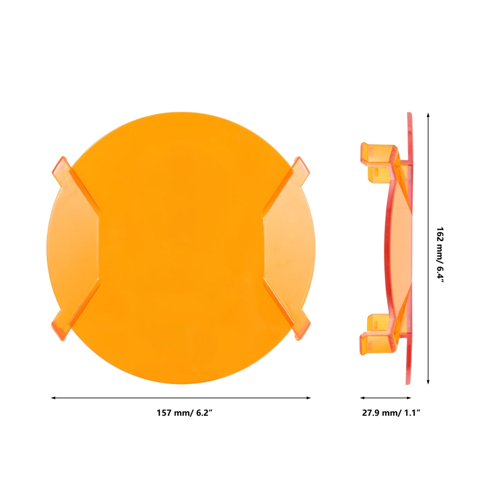 Auxbeam V-ULTRA Series LED Pod Light Covers – 3"/5"/7"/9", Dark Amber