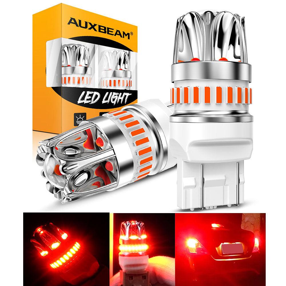 Auxbeam T20 / 7443 / 7440 LED Brake & Tail Light Bulbs – Y2 Series, 14W, 6000LM, Red, CAN-Bus Error-Free (2 Pack)