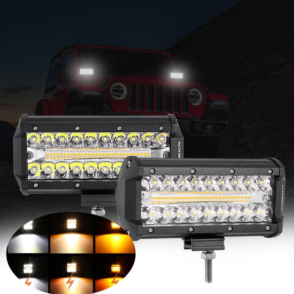 Auxbeam 6 Modes Series LED Light Bar – 4", 12", White & Amber